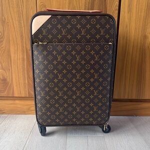 Brown and Tan Monogram Suitcase